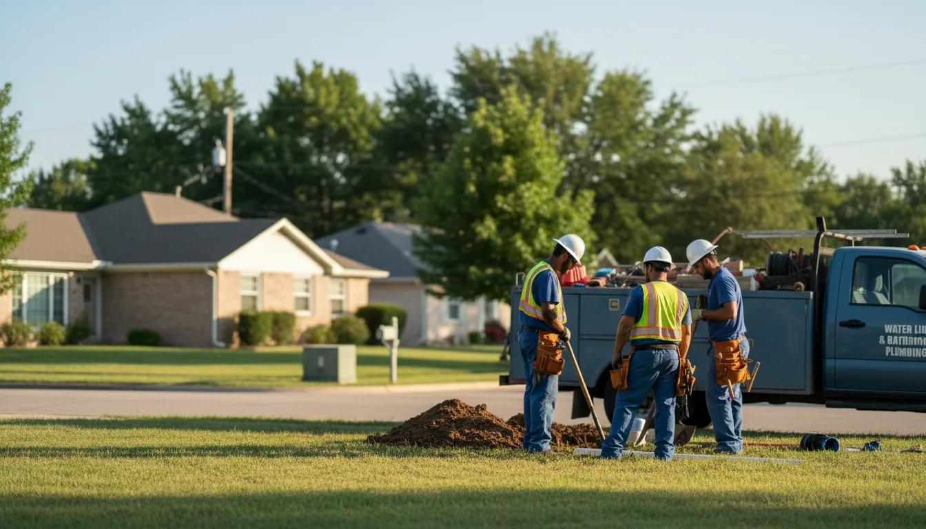 Residential water line and bathroom plumbing service in Ford, WA